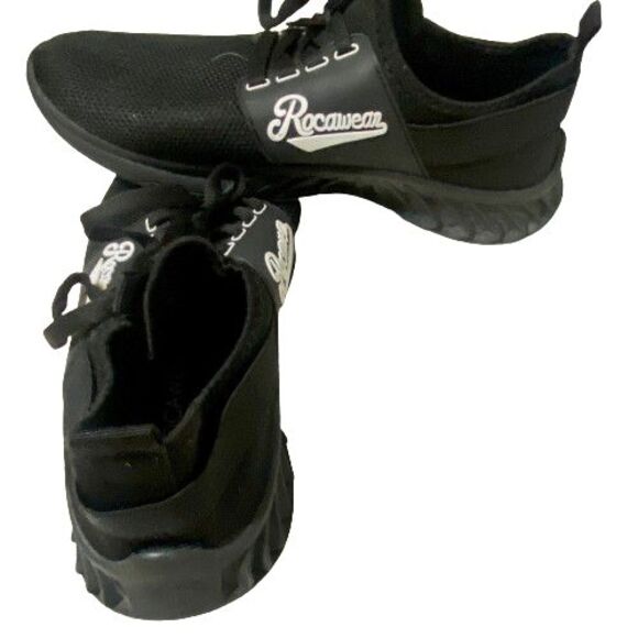 Womens Sneakers  Size 7 Comfort Shoes Black Mesh Rocawear - Picture 2 of 6